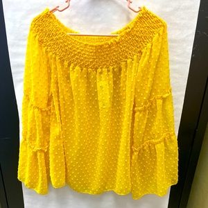 Alicia DeMichele boutique Women’s flounce blouse, NWT